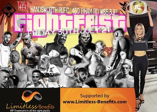 win 2 free tickets to Fightfest championship boxing with Limitless Benefits Ring Girls Walsall WS5