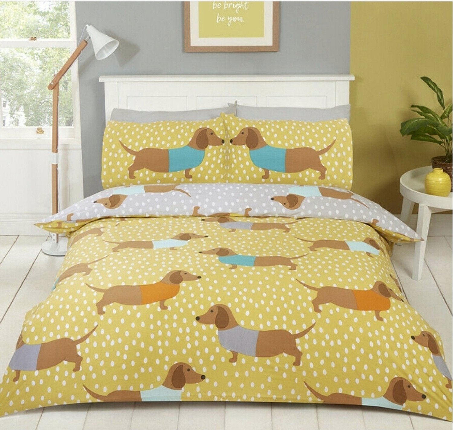 Sausage Dog Dolly Dachshund Reversible Duvet Cover Set Bedding Quilt Covers from £14.99 FREE