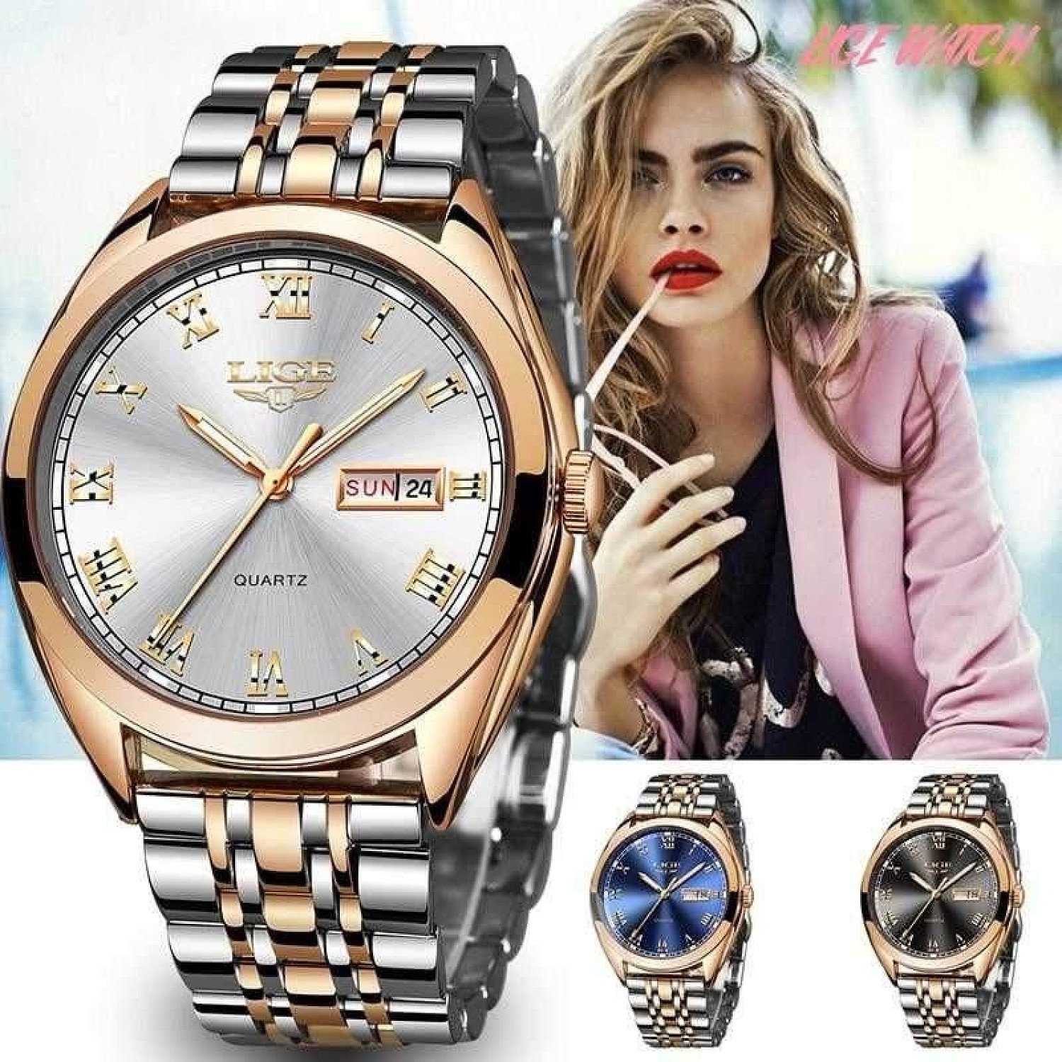 Rose Gold Women Watch Business Quartz Watch Ladies Top Brand Luxury