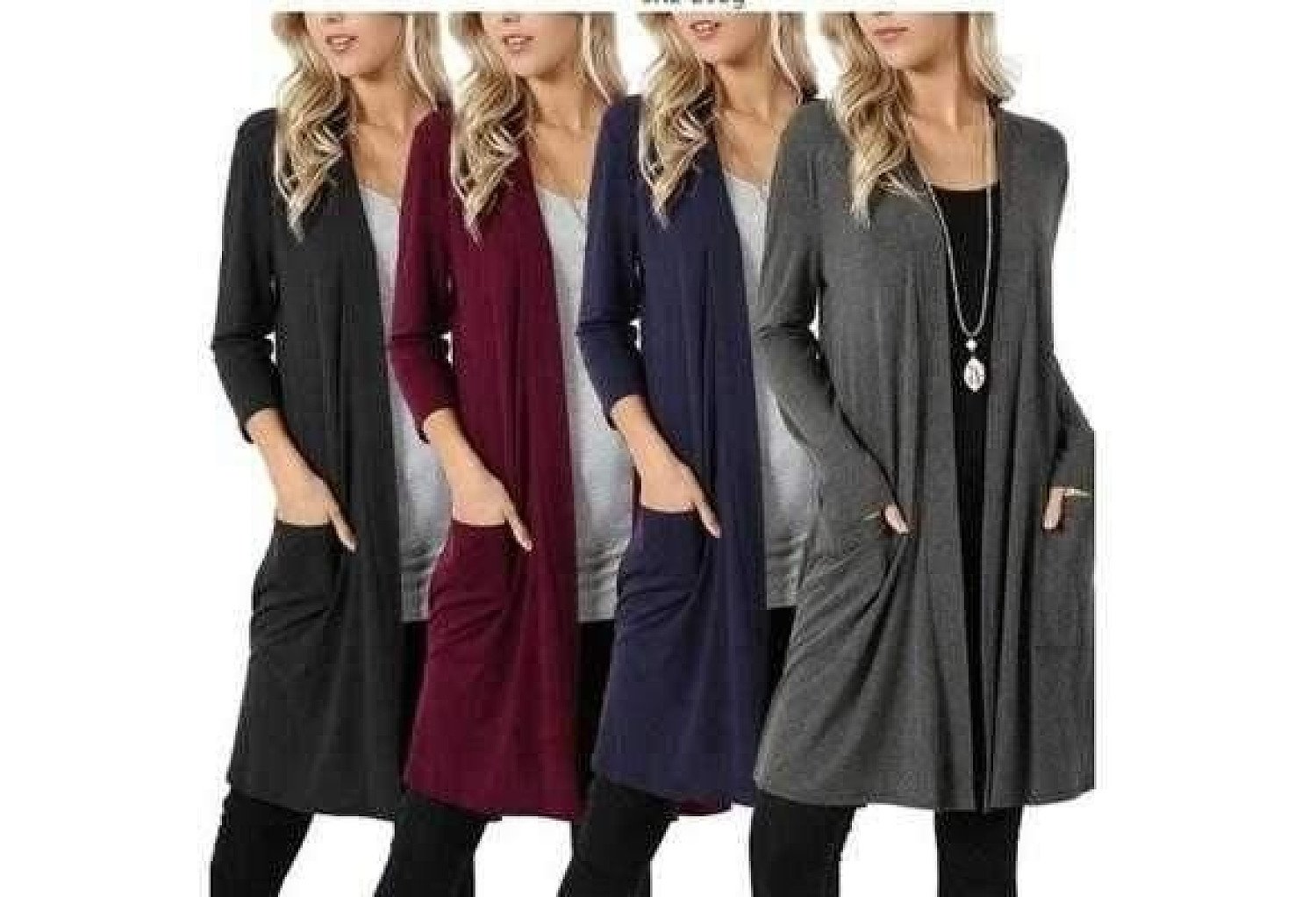 Women Thin Cardigan Simper Fashion Overcoat Long Sleeved Slim Fit Open