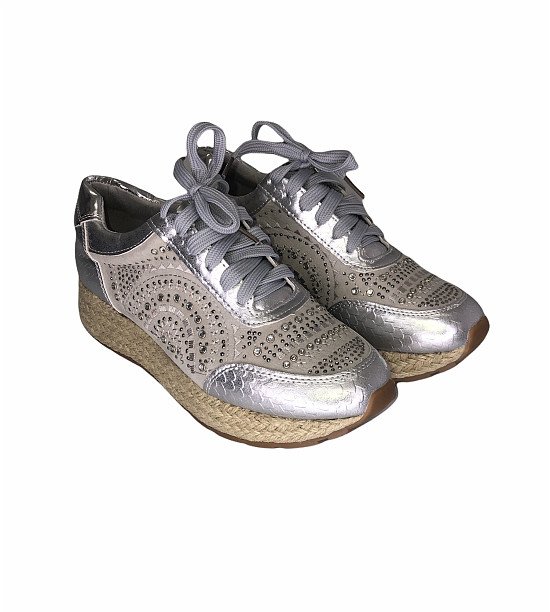 Ladies Silver Jewelled Trainer