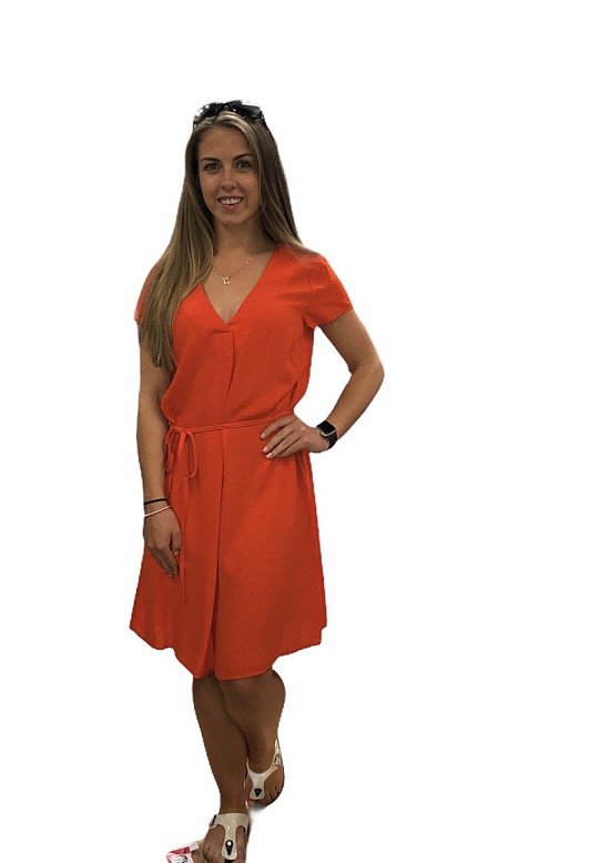 Little Orange Belted Dress