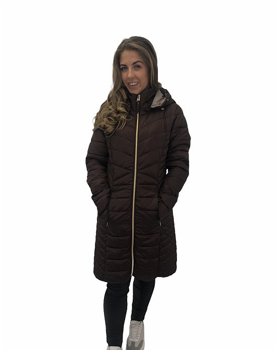 Popular Label Ladies Padded 3/4 Length Coat