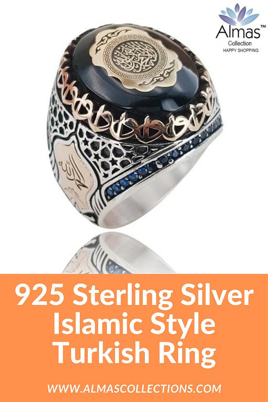 925 Sterling Silver Islamic Style Turkish Ring