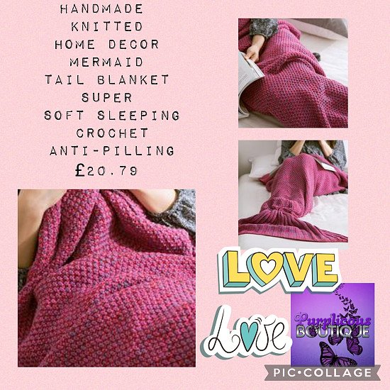 π Handmade Knitted Home Decor Mermaid Tail Blanket Super Soft Sleeping Crochet Anti-Pilling Β£20.79