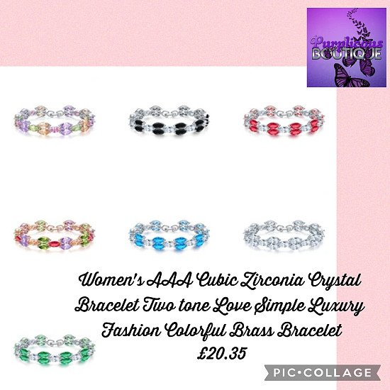 💕Women's AAA Cubic Zirconia Crystal Bracelet £20.35