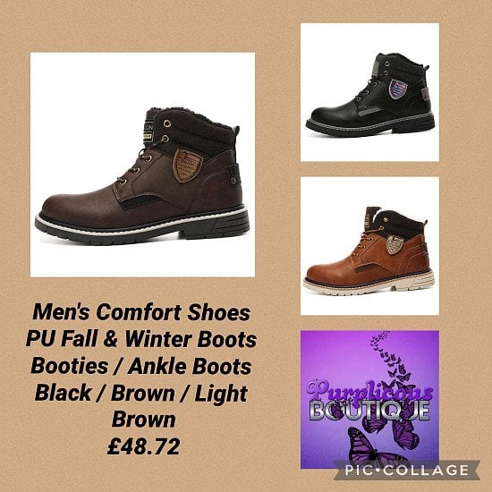 Men's Comfort Shoes PU Fall & Winter Boots Booties / Ankle Boots Black / Brown / Light Brown £48.72