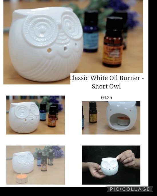 Classic White Oil Burner - Short Owl £6.25
