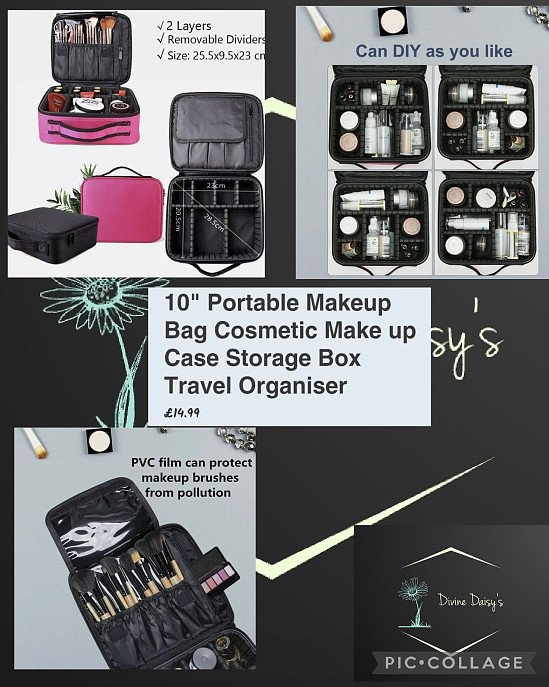 10" Portable Makeup Bag Cosmetic Make up Case Storage Box Travel Organiser 💥£14.99 🚛 +£3 postage