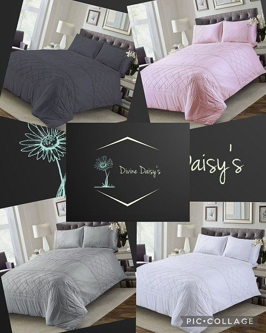 100% EGYPTIAN COTTON BELMOUNT PINTUCK DUVET COVER SET BEDDING SETS DOUBLE KING