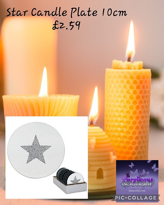 Star Candle Plate 10cm 💥£2.59 🚛£3.50 postage 🚛Free delivery on orders over £20+