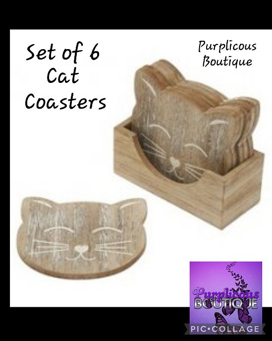 😻Set of 6 Cat Coasters