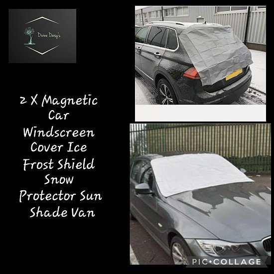 2 X Magnetic Car Windscreen Cover Ice Frost Shield Snow Protector Sun Shade Van