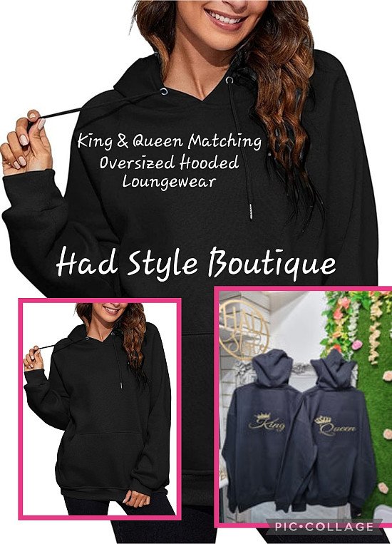 King & Queen Matching Oversized Hoodies