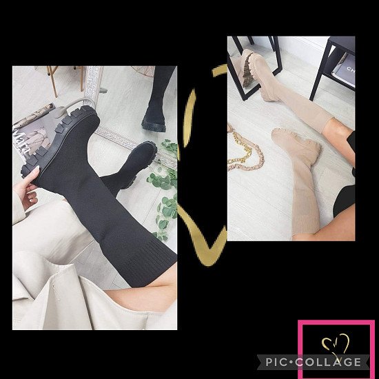 Knee High Sock Boots - 2 Colours