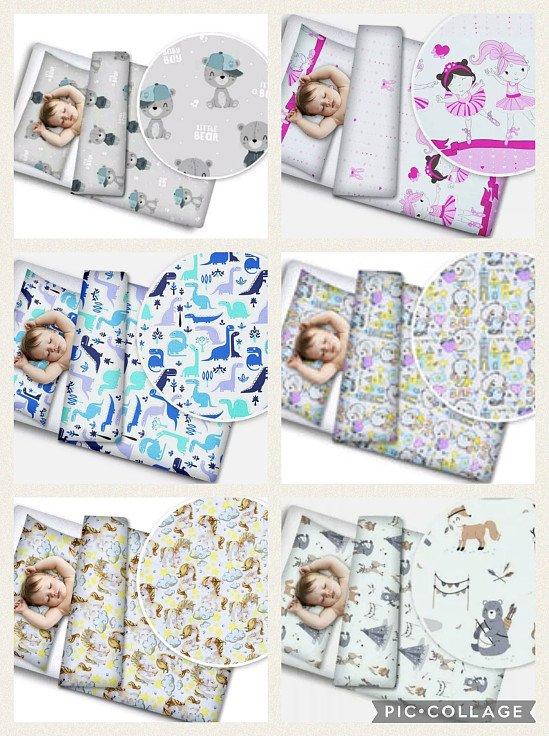BABY 2PC BEDDING SET PILLOWCASE + DUVET COVER COTTON NURSERY 120X90CM TO FIT COT
