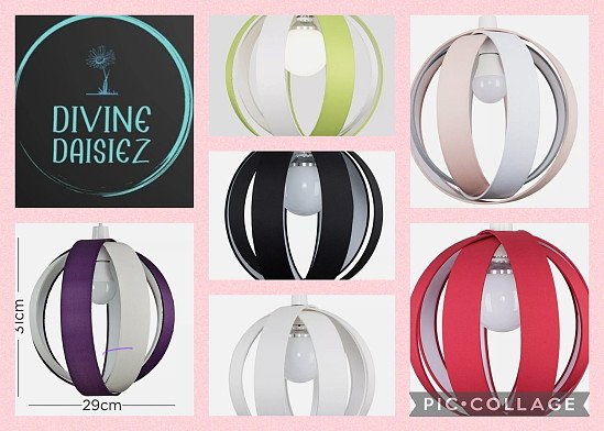 29cm Round Ceiling Pendant Light Shade Easy Fit Bedroom Lampshade LED Bulb Lamp