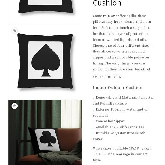Club and Spade Cushion