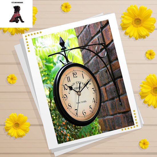 Garden Paddington Station Wall Clock Double Sided Outside Bracket £15.