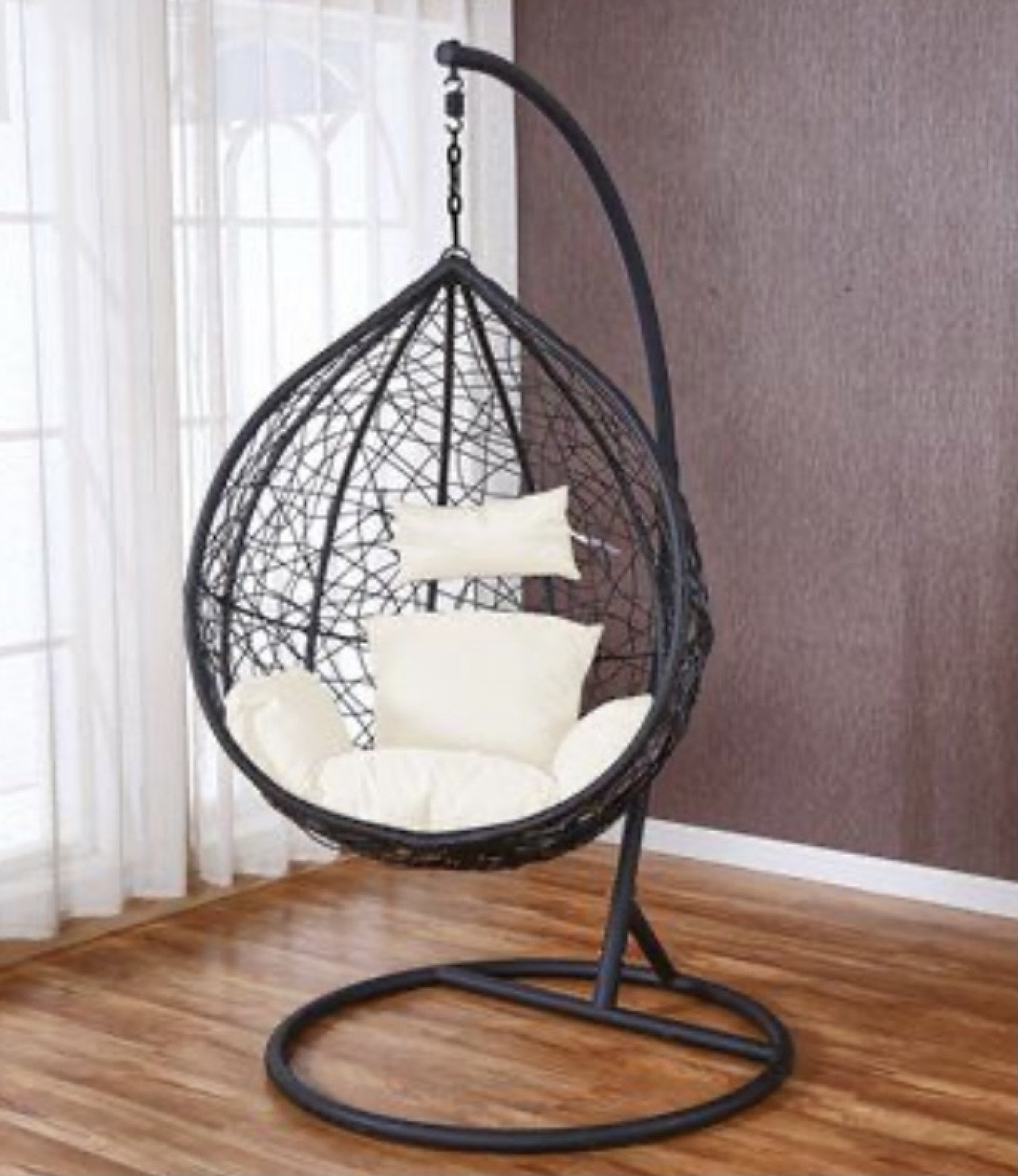 Black Swinging Egg Chair Next generation boutique Deal