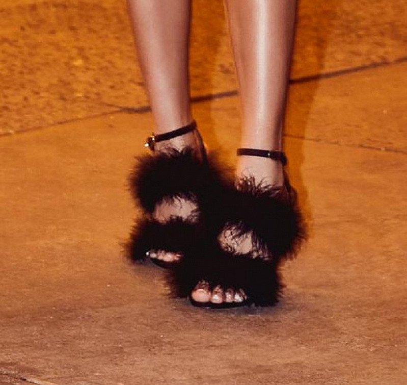 shop the Chantel Jeffries x Boohoo range TODAY - like these Feather Strap Heels JUST £25!