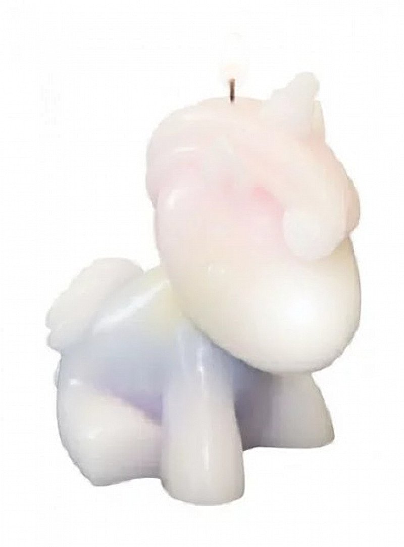 Unicorn colour melting candle