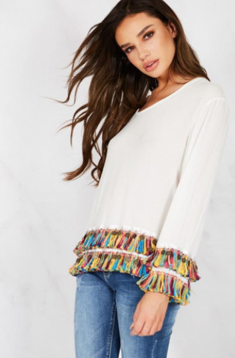 BABYMILK WHITE LONG SLEEVE BEACH TOP - SAVE £28.00!
